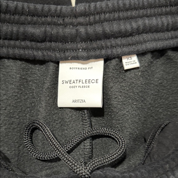 Aritzia Boyfriend Fit Black Sweatfleece Cozy Fleece Sweatpants xs - Picture 2 of 4